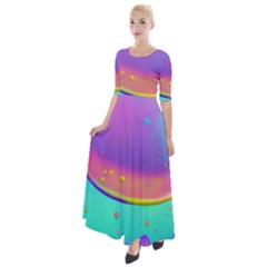 Liquid Art Pattern - Fluid Background Half Sleeves Maxi Dress by GardenOfOphir