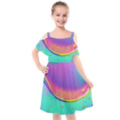 Liquid Art Pattern - Fluid Background Kids  Cut Out Shoulders Chiffon Dress by GardenOfOphir