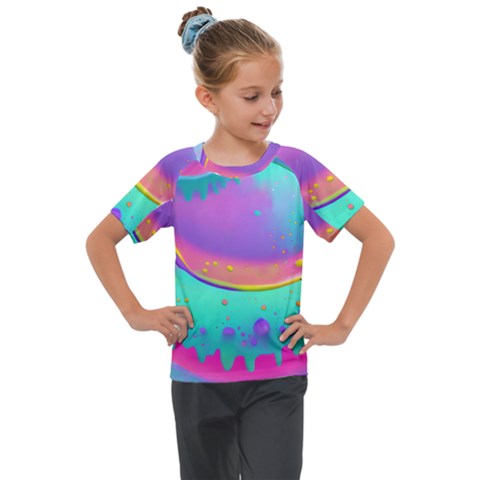 Liquid Art Pattern - Fluid Background Kids  Mesh Piece Tee by GardenOfOphir