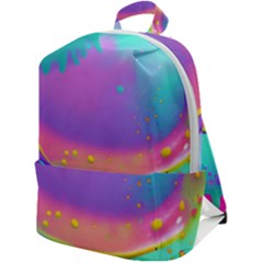 Liquid Art Pattern - Fluid Background Zip Up Backpack by GardenOfOphir