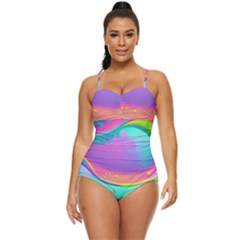 Liquid Art Pattern - Fluid Background Retro Full Coverage Swimsuit by GardenOfOphir