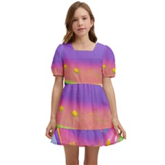 Liquid Art Pattern - Fluid Background Kids  Short Sleeve Dolly Dress by GardenOfOphir