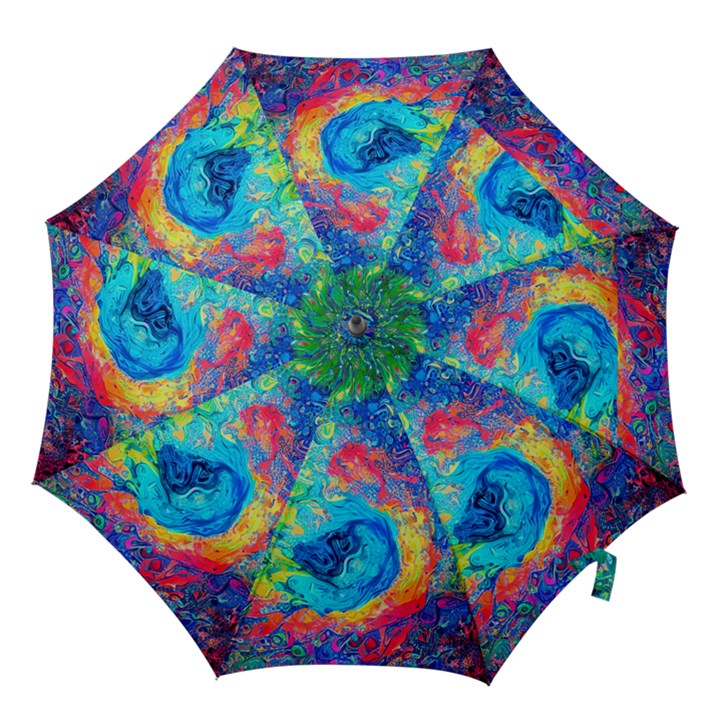 Liquid Art Pattern - Fluid Art Hook Handle Umbrellas (Large)