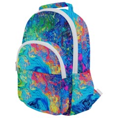 Liquid Art Pattern - Fluid Art Rounded Multi Pocket Backpack by GardenOfOphir