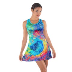 Liquid Art Pattern - Fluid Art Cotton Racerback Dress by GardenOfOphir