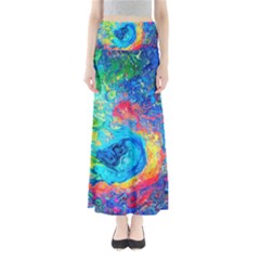 Liquid Art Pattern - Fluid Art Full Length Maxi Skirt by GardenOfOphir