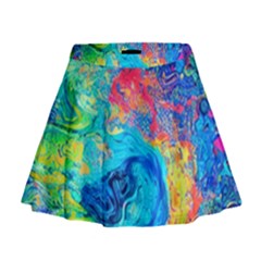 Liquid Art Pattern - Fluid Art Mini Flare Skirt by GardenOfOphir