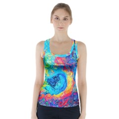 Liquid Art Pattern - Fluid Art Racer Back Sports Top by GardenOfOphir