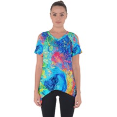 Liquid Art Pattern - Fluid Art Cut Out Side Drop Tee by GardenOfOphir