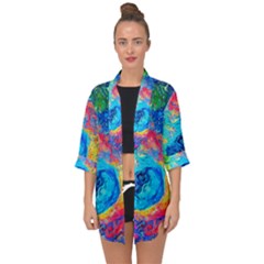 Liquid Art Pattern - Fluid Art Open Front Chiffon Kimono by GardenOfOphir