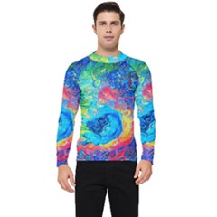 Liquid Art Pattern - Fluid Art Men s Long Sleeve Rash Guard by GardenOfOphir