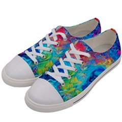 Liquid Art Pattern - Fluid Art Men s Low Top Canvas Sneakers by GardenOfOphir