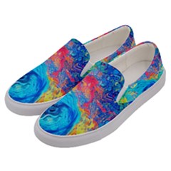 Liquid Art Pattern - Fluid Art Men s Canvas Slip Ons by GardenOfOphir