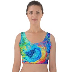 Liquid Art Pattern - Fluid Art Velvet Crop Top by GardenOfOphir