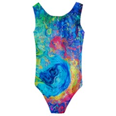 Liquid Art Pattern - Fluid Art Kids  Cut-out Back One Piece Swimsuit by GardenOfOphir