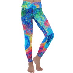 Liquid Art Pattern - Fluid Art Kids  Lightweight Velour Classic Yoga Leggings by GardenOfOphir