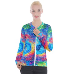 Liquid Art Pattern - Fluid Art Casual Zip Up Jacket by GardenOfOphir