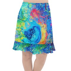 Liquid Art Pattern - Fluid Art Fishtail Chiffon Skirt by GardenOfOphir