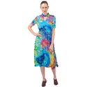 Liquid Art Pattern - Fluid Art Keyhole Neckline Chiffon Dress View1