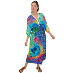 Liquid Art Pattern - Fluid Art Grecian Style  Maxi Dress by GardenOfOphir