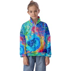 Liquid Art Pattern - Fluid Art Kids  Half Zip Hoodie by GardenOfOphir