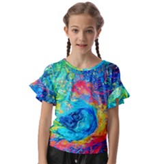 Liquid Art Pattern - Fluid Art Kids  Cut Out Flutter Sleeves by GardenOfOphir