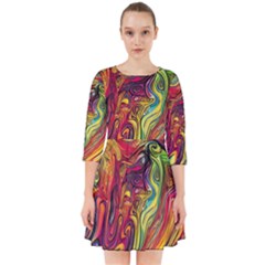 Liquid Art Pattern - Abstract Art Smock Dress by GardenOfOphir