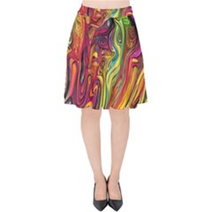 Liquid Art Pattern - Abstract Art Velvet High Waist Skirt by GardenOfOphir