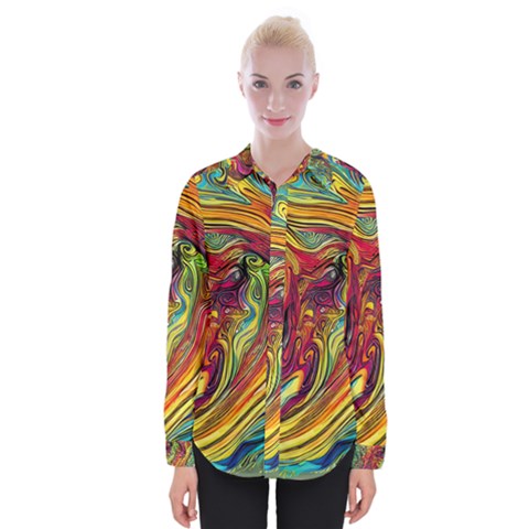 Liquid Art Pattern - Abstract Art Womens Long Sleeve Shirt by GardenOfOphir