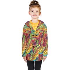 Liquid Art Pattern - Abstract Art Kids  Double Breasted Button Coat by GardenOfOphir