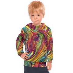 Liquid Art Pattern - Abstract Art Kids  Hooded Pullover by GardenOfOphir