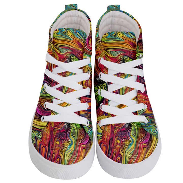 Liquid Art Pattern - Abstract Art Kids  Hi-Top Skate Sneakers