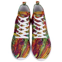 Liquid Art Pattern - Abstract Art Men s Lightweight High Top Sneakers by GardenOfOphir