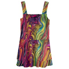 Liquid Art Pattern - Abstract Art Kids  Layered Skirt Swimsuit by GardenOfOphir