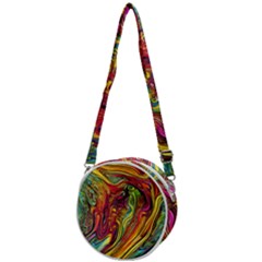 Liquid Art Pattern - Abstract Art Crossbody Circle Bag by GardenOfOphir