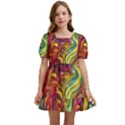 Liquid Art Pattern - Abstract Art Kids  Short Sleeve Dolly Dress View1