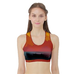 Mountain Forest Nature Scenery Art Mountains Sports Bra With Border by Wegoenart