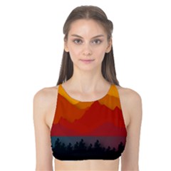 Mountain Forest Nature Scenery Art Mountains Tank Bikini Top by Wegoenart