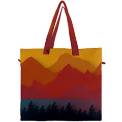 Mountain Forest Nature Scenery Art Mountains Canvas Travel Bag by Wegoenart