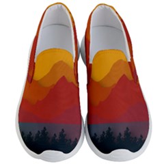 Mountain Forest Nature Scenery Art Mountains Men s Lightweight Slip Ons