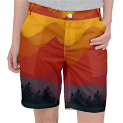 Mountain Forest Nature Scenery Art Mountains Pocket Shorts by Wegoenart