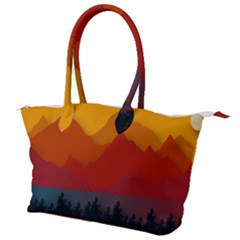 Mountain Forest Nature Scenery Art Mountains Canvas Shoulder Bag by Wegoenart