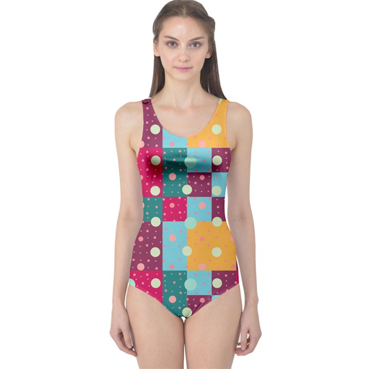 Background Pattern Texture Design Dots Wallpaper One Piece Swimsuit