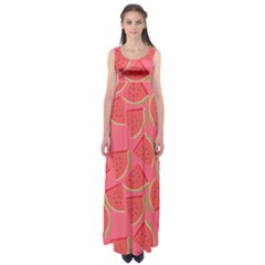 Watermelon Background Watermelon Wallpaper Empire Waist Maxi Dress by Wegoenart