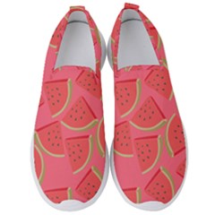 Watermelon Background Watermelon Wallpaper Men s Slip On Sneakers by Wegoenart