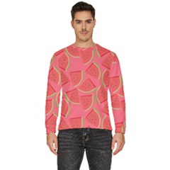 Watermelon Background Watermelon Wallpaper Men s Fleece Sweatshirt by Wegoenart