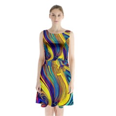 Rolling In The Deep Sleeveless Waist Tie Chiffon Dress