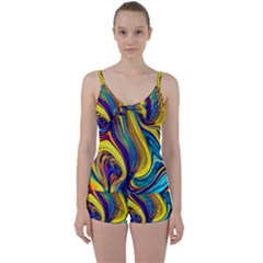 Rolling In The Deep Tie Front Two Piece Tankini by GardenOfOphir