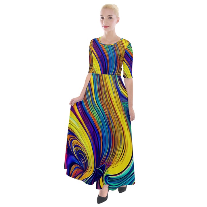 Rolling In The Deep Half Sleeves Maxi Dress