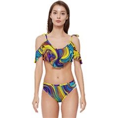 Rolling In The Deep Ruffle Edge Tie Up Bikini Set	